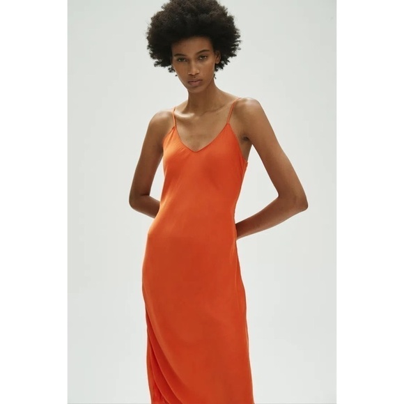 Nili Lotan Short Cami Dress in Burnt Orange - Picture 4 of 11